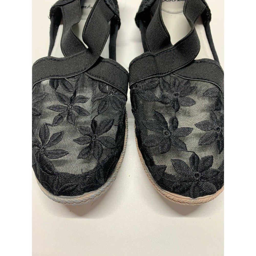 girls black flowered crochet dress shoes for Christmas parties holiday dress up